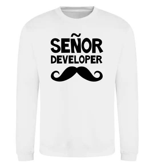 Світшот Senior developer Білий фото