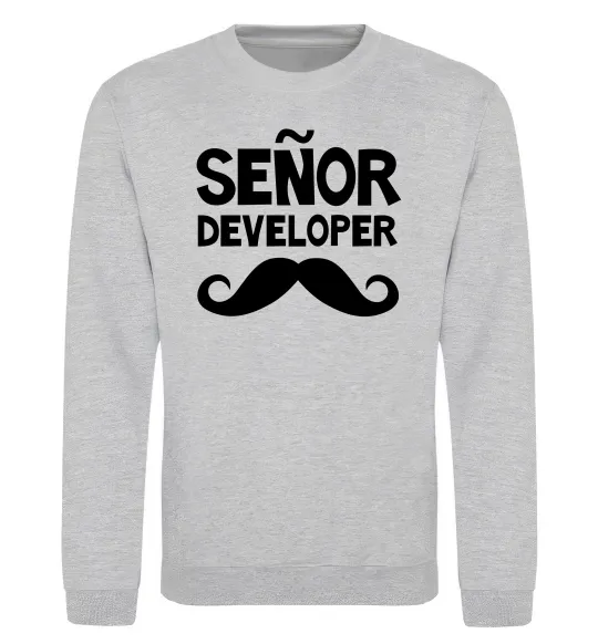 Світшот Senior developer Сірий меланж фото