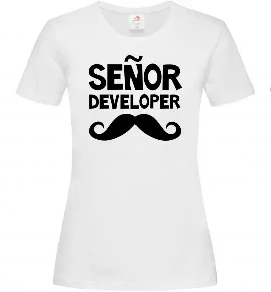Женская футболка Senior developer Белый фото