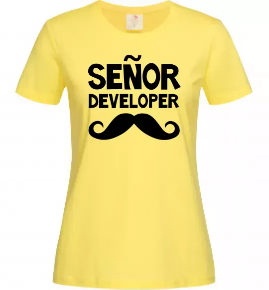 Женская футболка Senior developer Лимонный фото