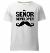Мужская премиум футболка Senior developer Белый фото