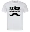 Мужская футболка Senior developer Белый фото