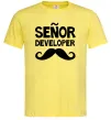 Мужская футболка Senior developer Лимонный фото