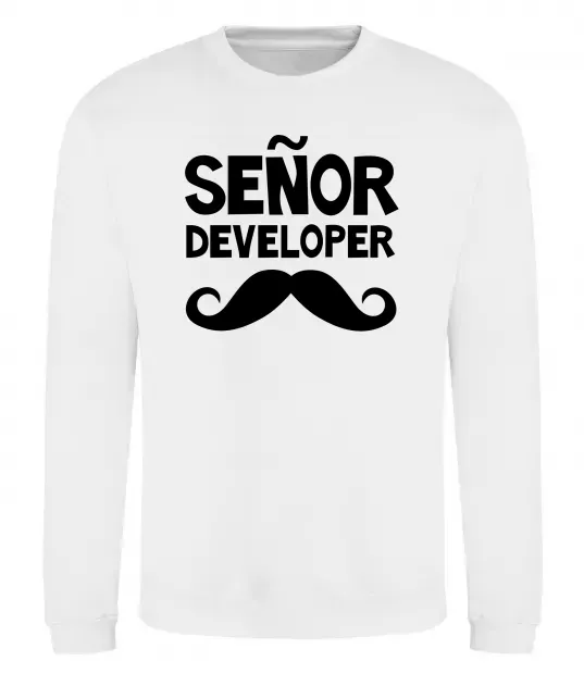 Свитшот Senior developer Белый фото