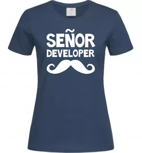 Женская футболка Senior developer Темно-синий фото