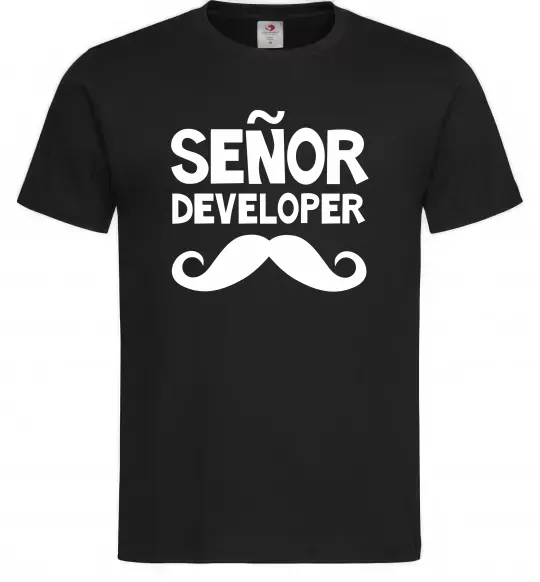 Мужская футболка Senior developer Черный фото