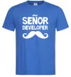 Мужская футболка Senior developer Ярко-синий фото