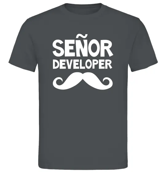 Мужская футболка Senior developer Графит фото