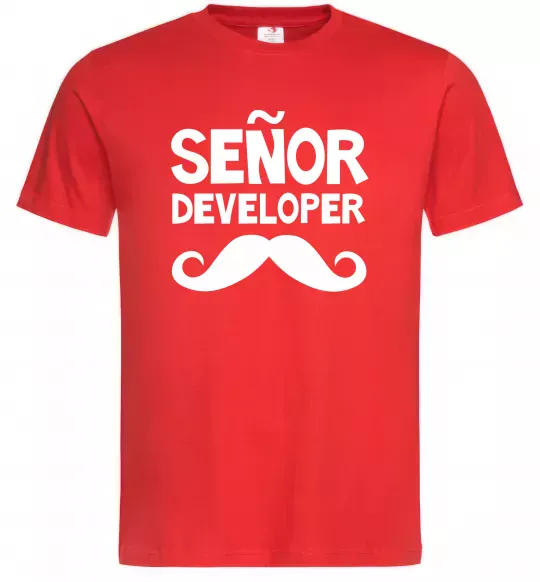 Мужская футболка Senior developer Красный фото