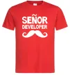 Мужская футболка Senior developer Красный фото