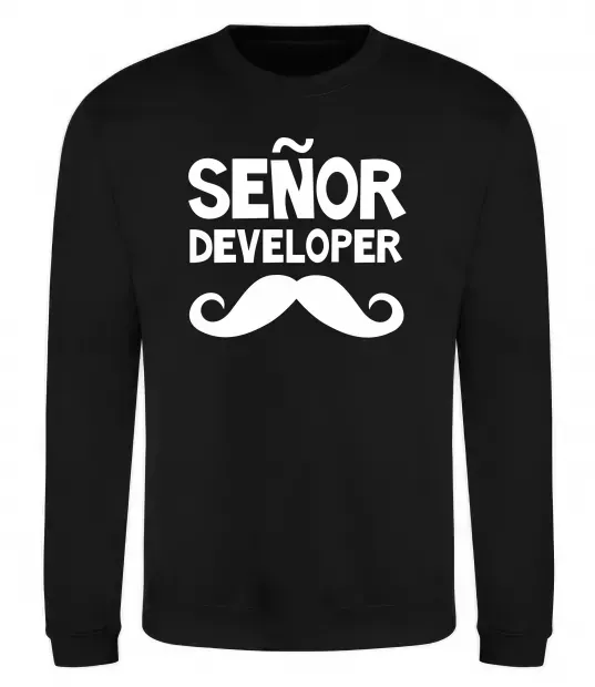 Свитшот Senior developer Черный фото