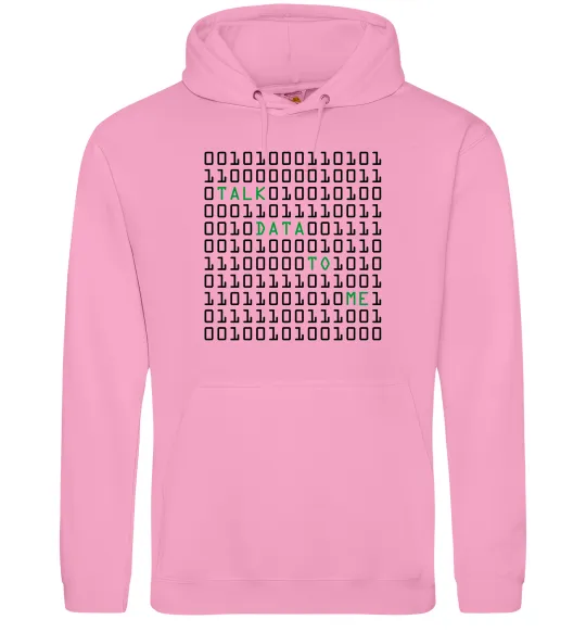 Мужская толстовка (худи) Talk data to me Розовый фото