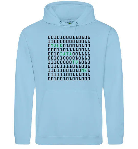 Мужская толстовка (худи) Talk data to me Голубой фото