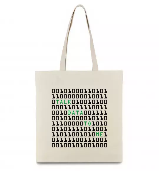 Еко-сумка Talk data to me Бежевий фото