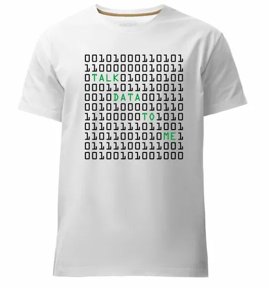 Чоловіча преміум футболка Talk data to me Білий фото