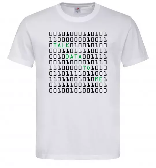 Мужская футболка Talk data to me Белый фото