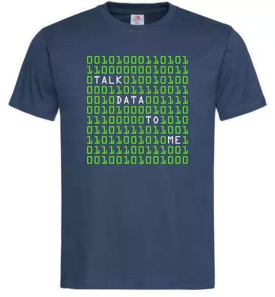 Мужская футболка Talk data to me Темно-синий фото