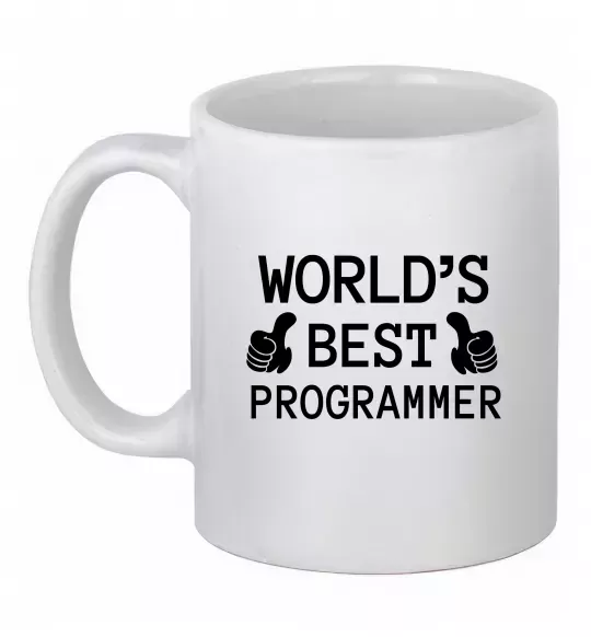Чашка керамічна World`s best programmer Білий фото