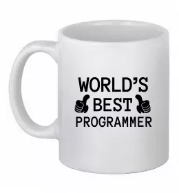 Чашка керамічна World`s best programmer Білий фото