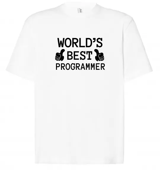 Футболка Оверсайз World`s best programmer Білий фото