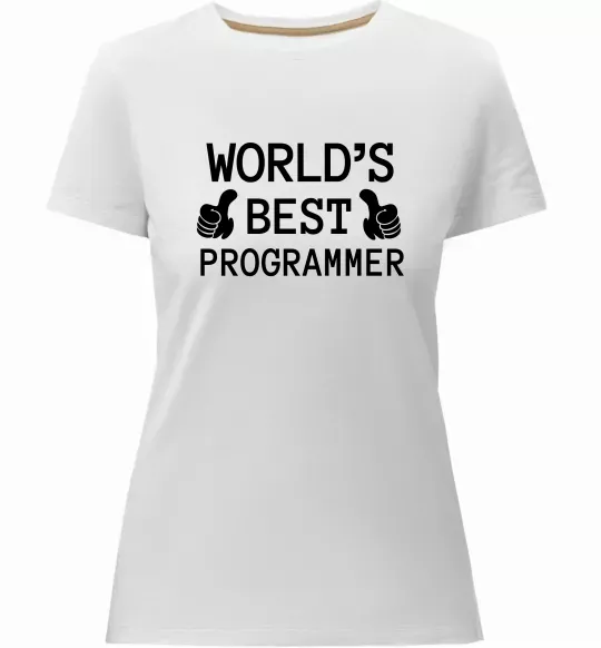 Жіноча преміум футболка World`s best programmer Білий фото