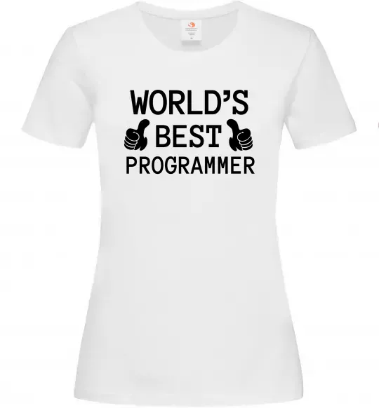 Жіноча футболка World`s best programmer Білий фото