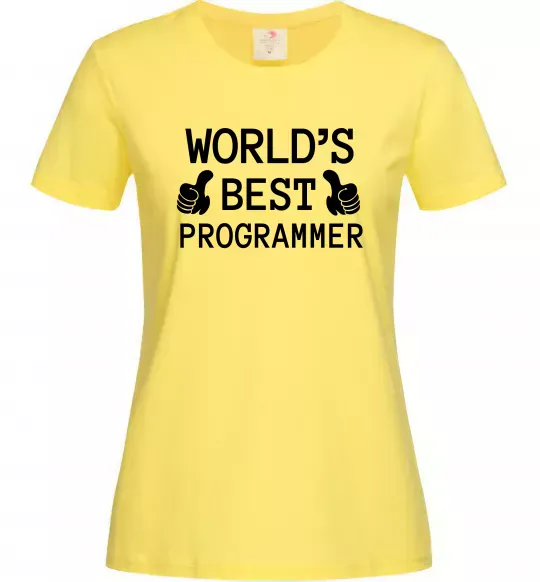 Жіноча футболка World`s best programmer Лимонний фото