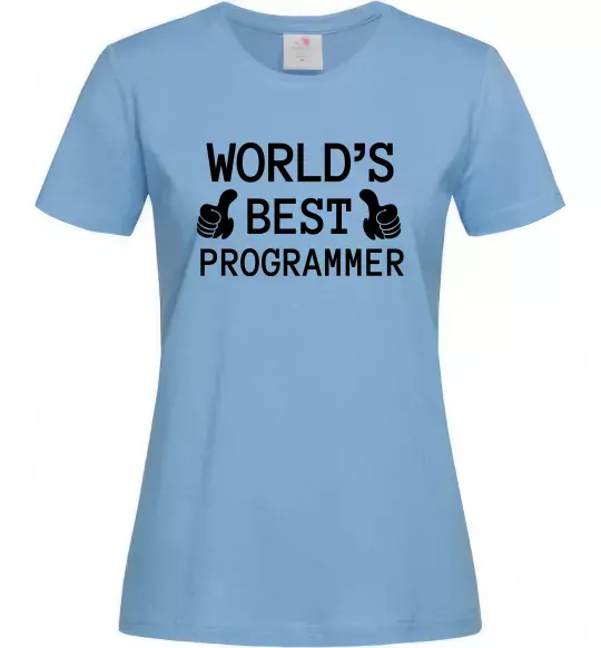 Жіноча футболка World`s best programmer Блакитний фото
