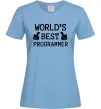 Жіноча футболка World`s best programmer Блакитний фото