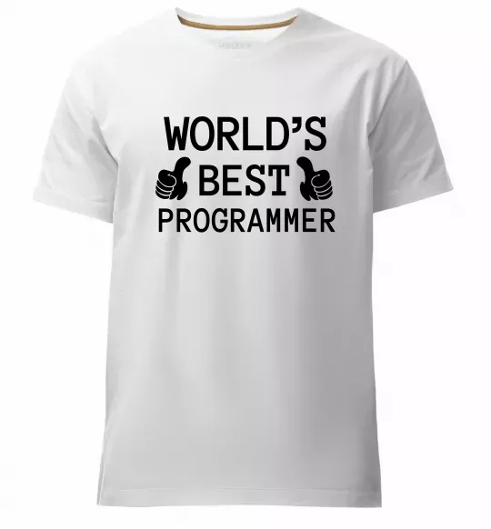Чоловіча преміум футболка World`s best programmer Білий фото