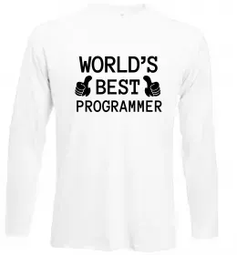 Лонгслив World`s best programmer Белый фото