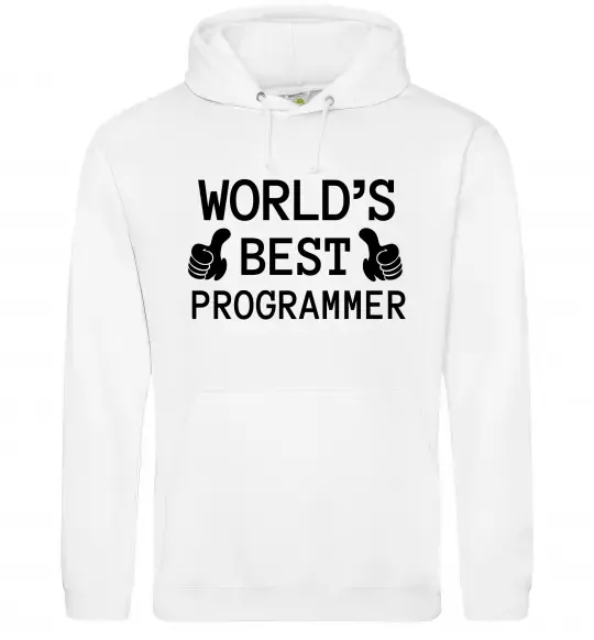 Женская толстовка (худи) World`s best programmer Белый фото
