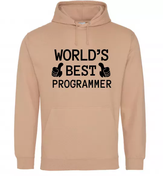 Женская толстовка (худи) World`s best programmer Песочный фото