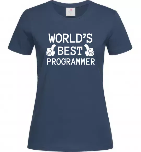 Жіноча футболка World`s best programmer Темно-синій фото
