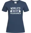 Жіноча футболка World`s best programmer Темно-синій фото