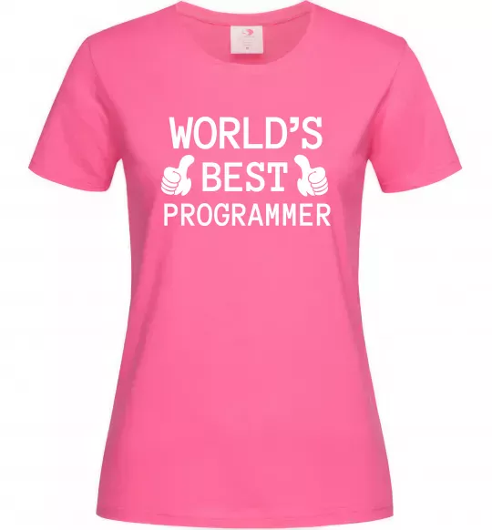 Жіноча футболка World`s best programmer Яскраво-рожевий фото