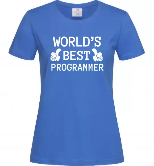 Жіноча футболка World`s best programmer Яскраво-синій фото