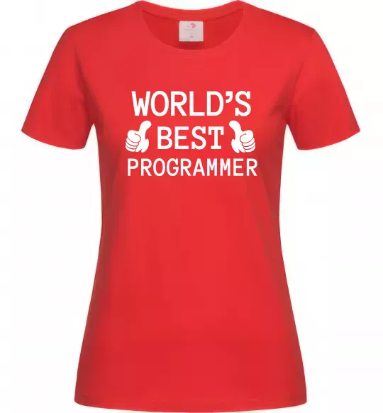 Жіноча футболка World`s best programmer Червоний фото