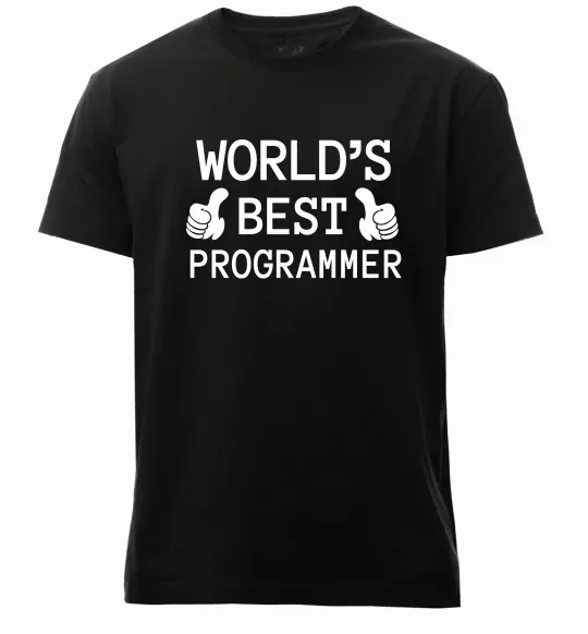 Чоловіча преміум футболка World`s best programmer Чорний фото