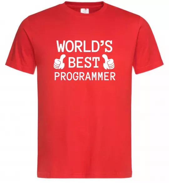Чоловіча футболка World`s best programmer Червоний фото