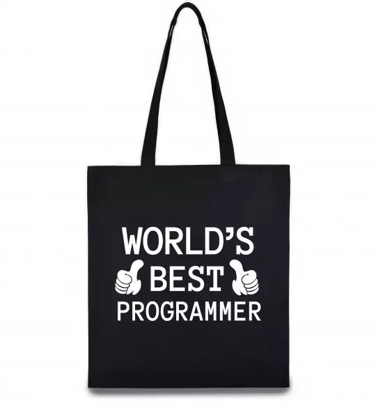 Еко-сумка World`s best programmer Чорний фото