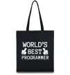Еко-сумка World`s best programmer Чорний фото