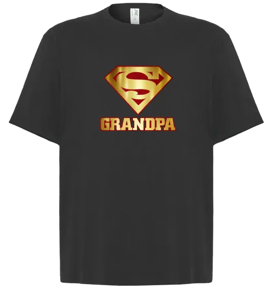 Футболка Оверсайз Super grandpa Черный фото