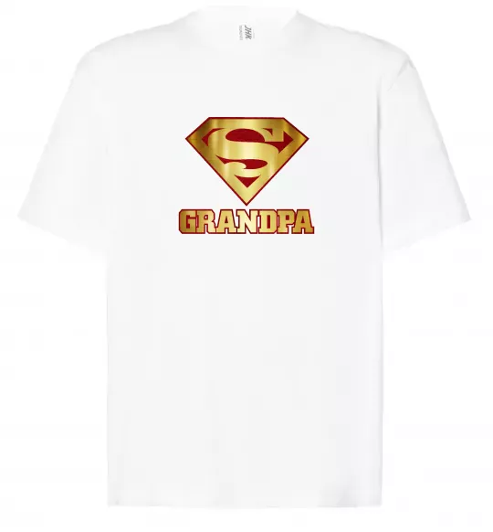 Футболка Оверсайз Super grandpa Белый фото