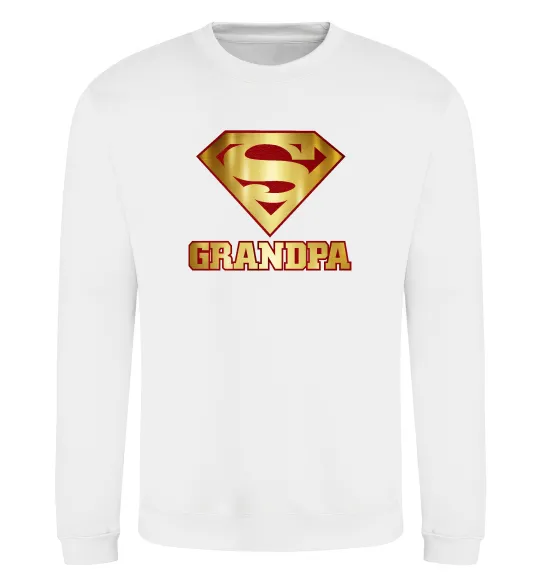 Свитшот Super grandpa Белый фото