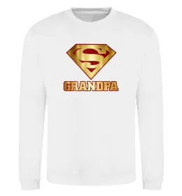 Свитшот Super grandpa Белый фото