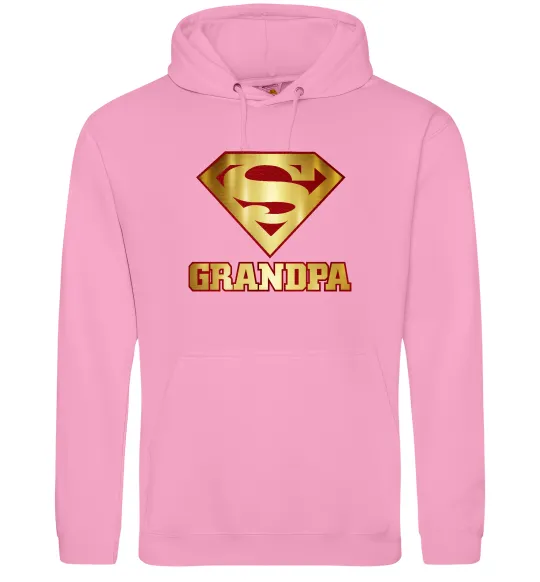 Чоловіча толстовка (худі) Super grandpa Рожевий фото