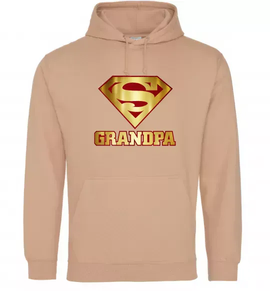 Чоловіча толстовка (худі) Super grandpa Пісочний фото