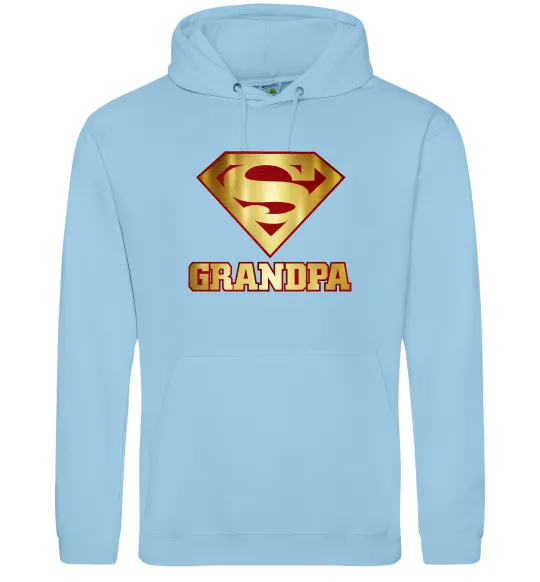Чоловіча толстовка (худі) Super grandpa Блакитний фото