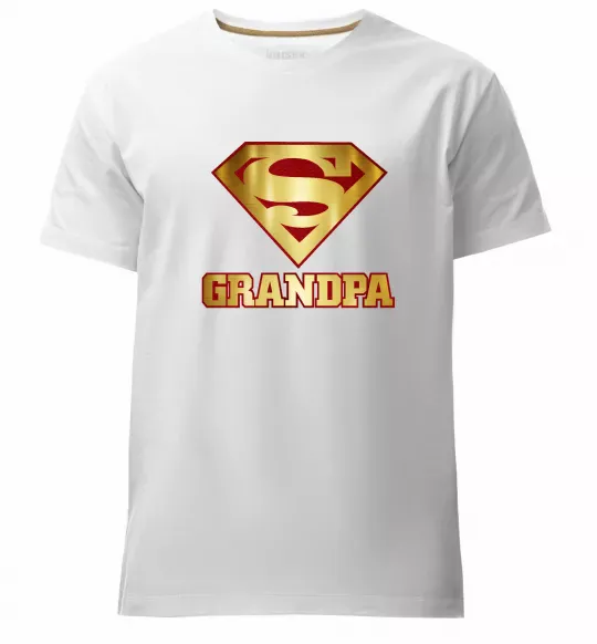 Чоловіча преміум футболка Super grandpa Білий фото